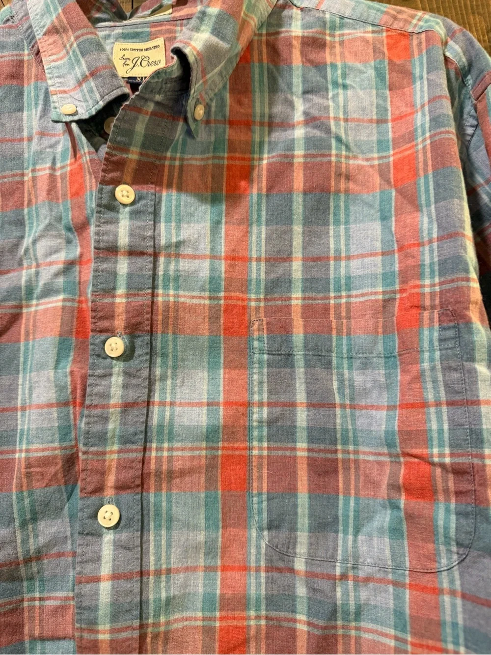 J. Crew Men's Plaid Button-Down Shirt Slim XL